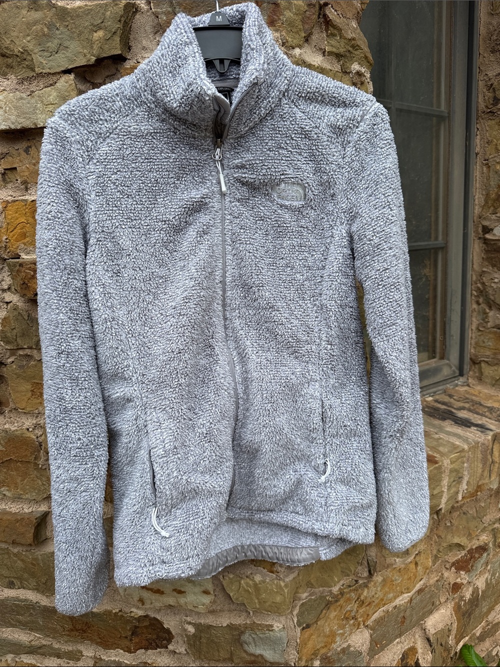 The North Face Gray Plush Full-Zip Teddy Jacket
